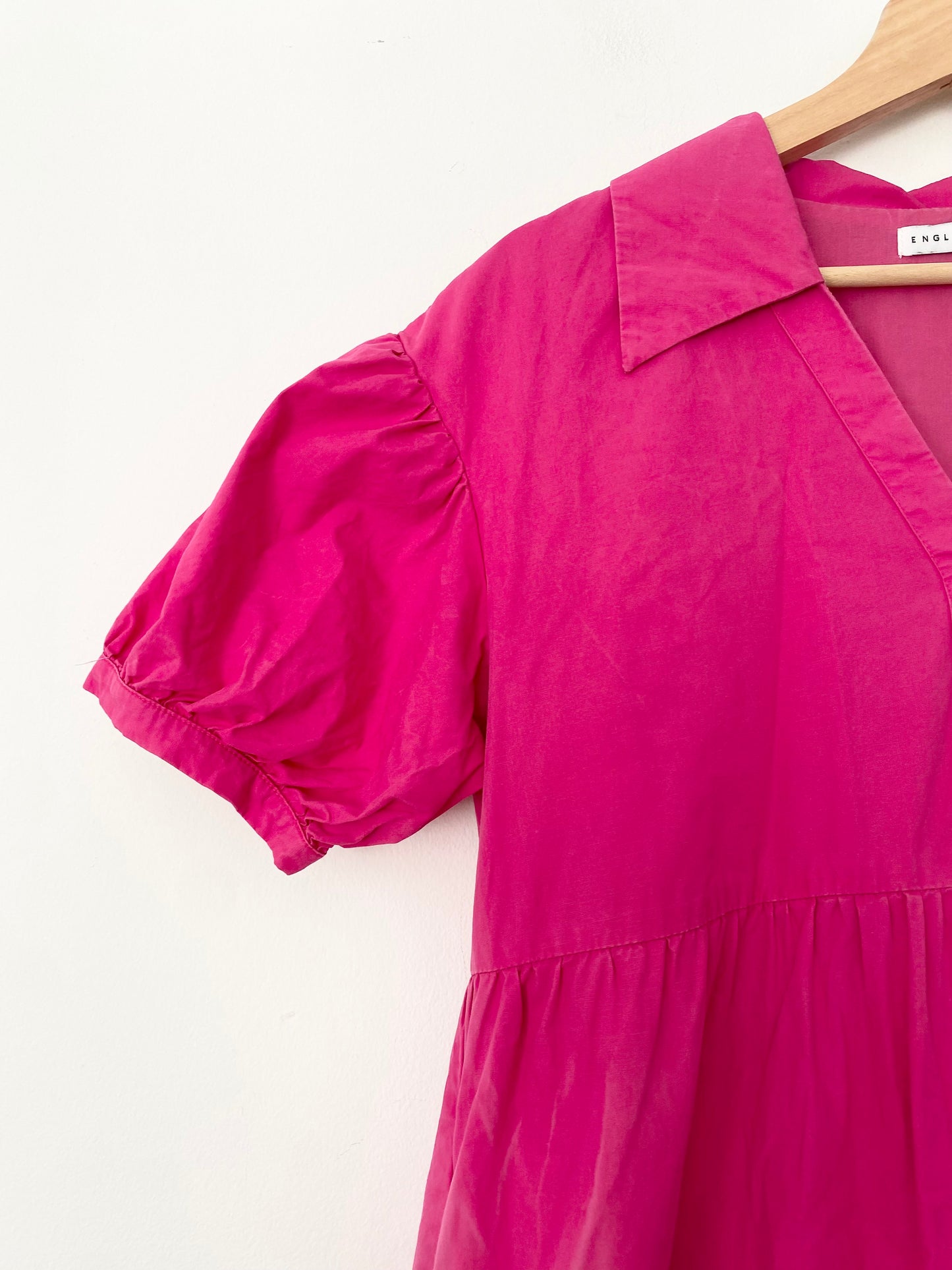 English Factory puff sleeve tiered dress Medium