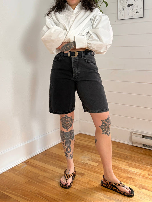 Topman monochrome bermuda denim shorts W28