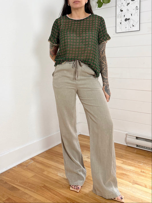 Replay linen blend wide leg pants S/M