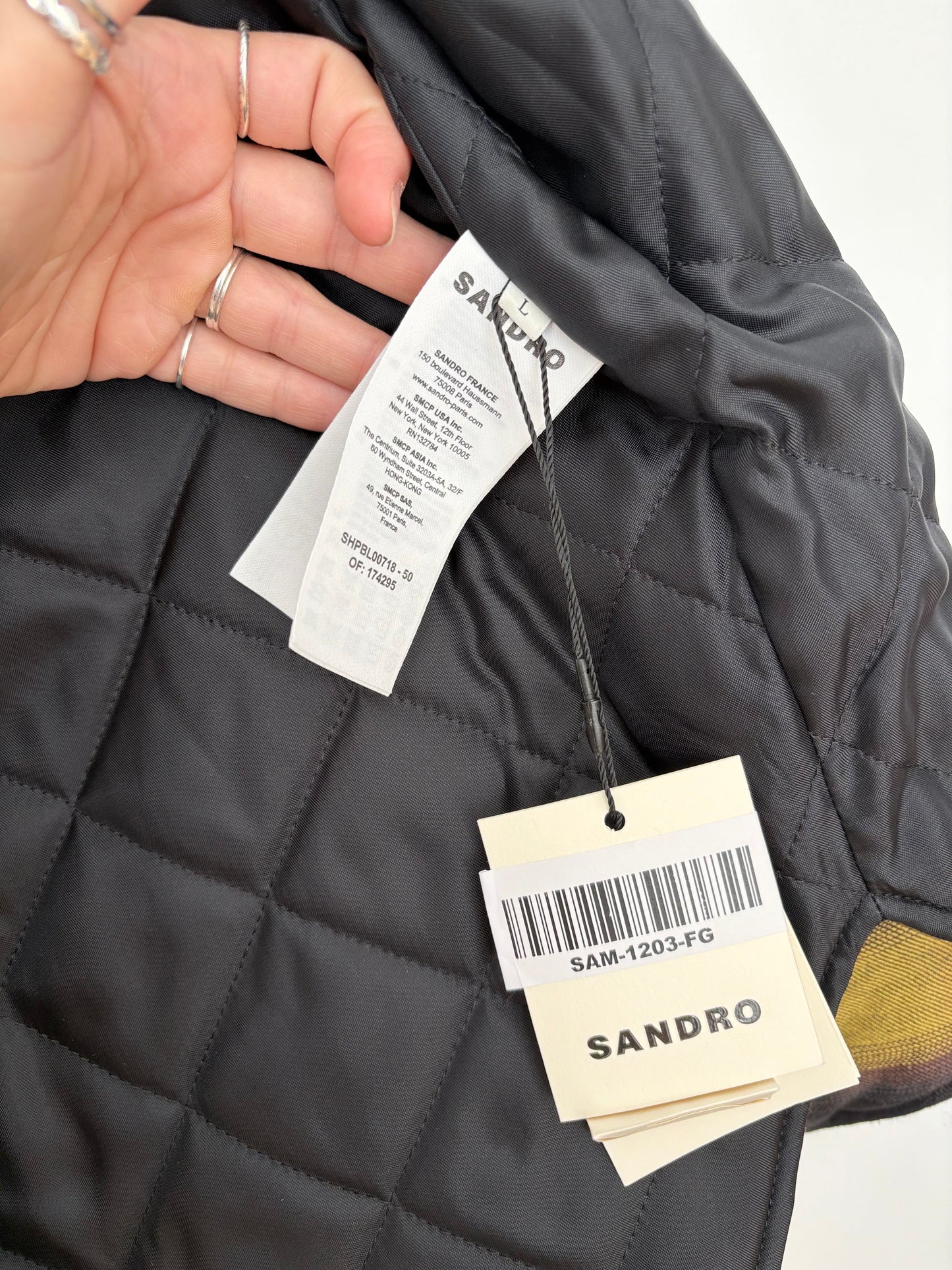 Sandro Plaid padded jacket L/XL