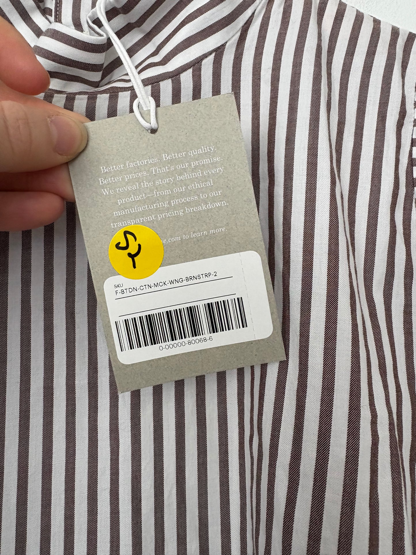 Blouse Everlane à rayures et épaulettes, taille S