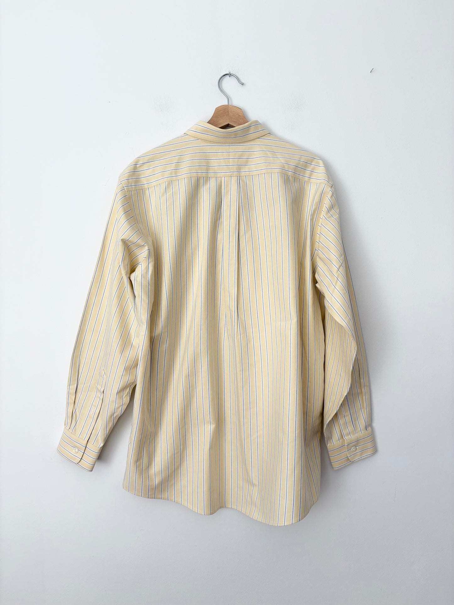 L.L Bean butter yellow stripe button down shirt XL