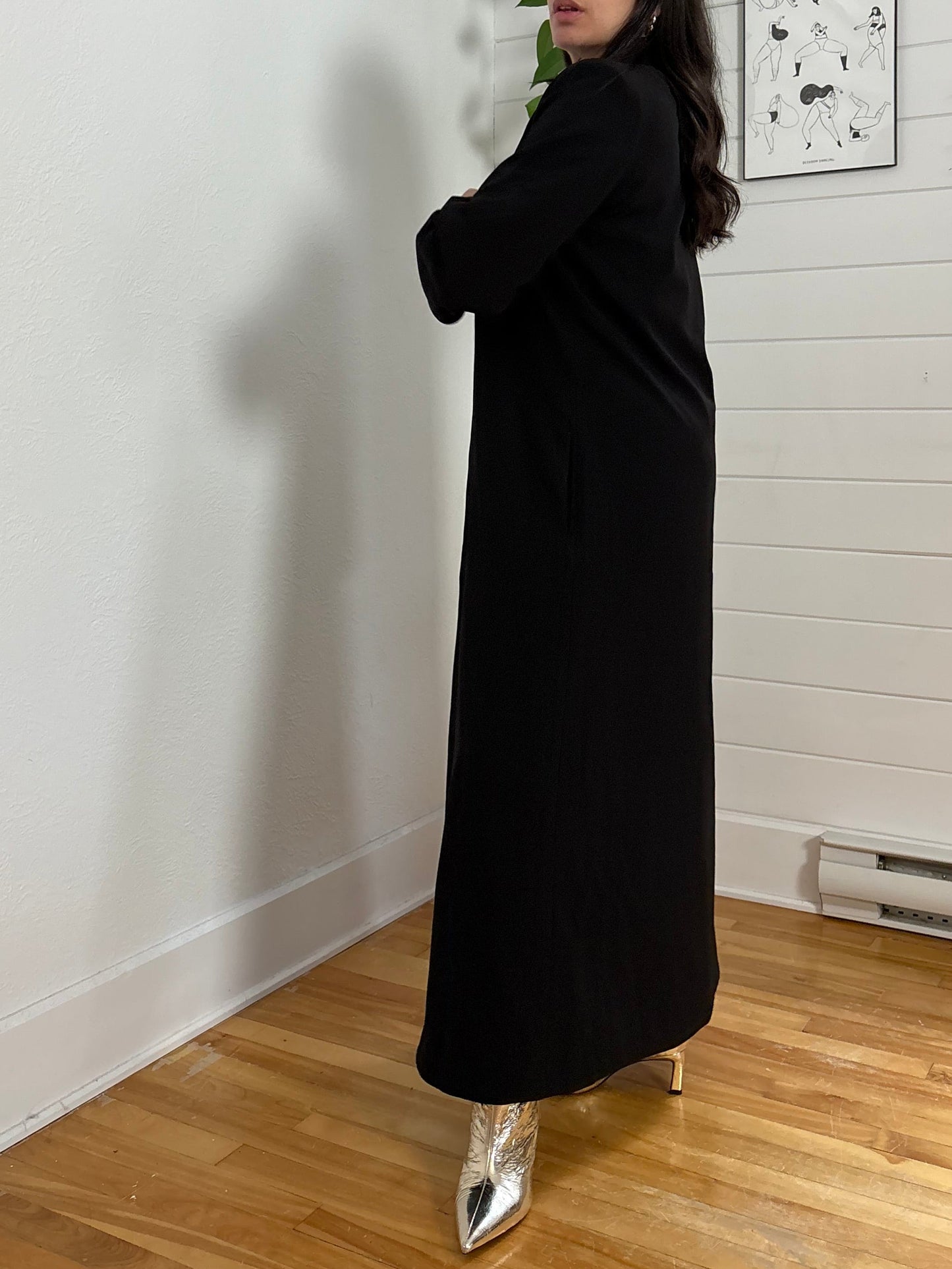 Blazer long noir Guizio, taille M/L