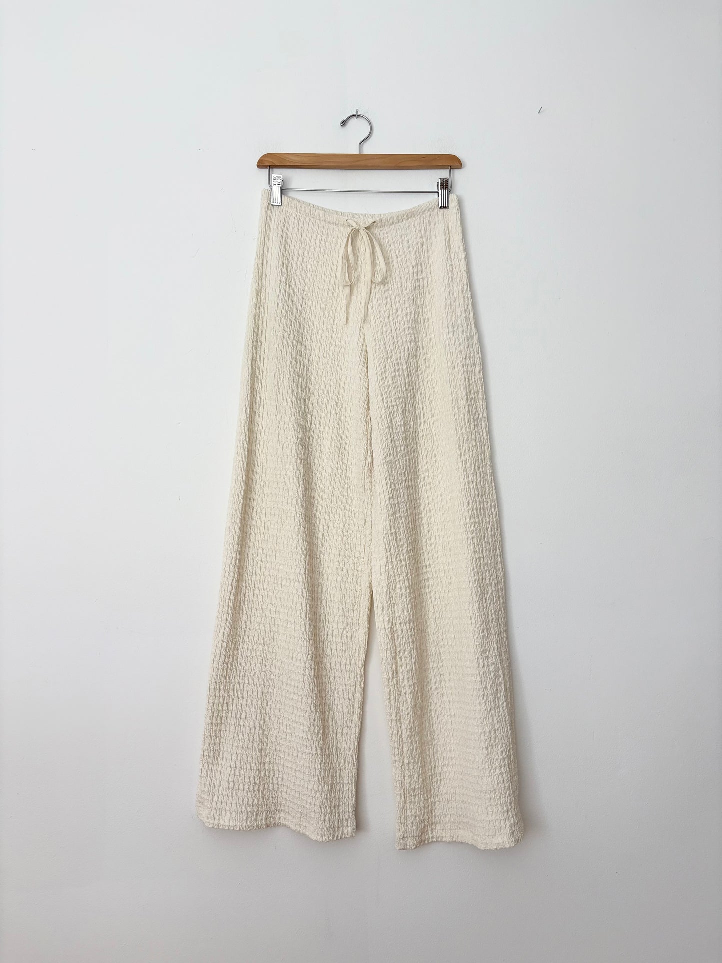 Pantalon large en maille gaufrée texturée Zara Medium
